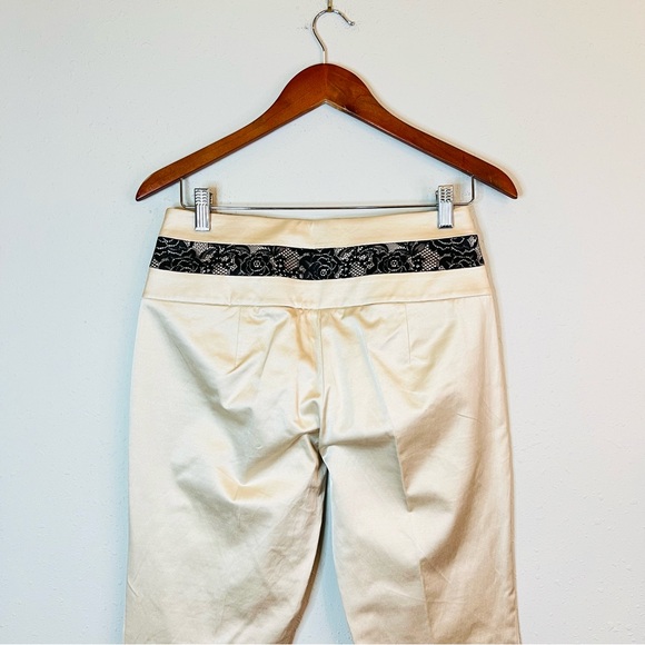 BEBE Satin Champagne Lace Trim Women’s Pants Size 4 NWOT - Picture 8 of 8